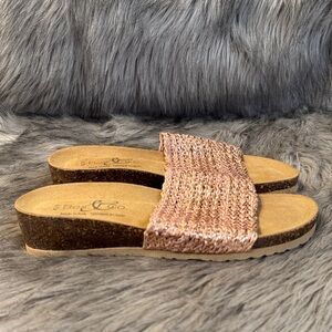 Bos. & Co. Pink Woven Slide Sandals Size 40/9